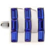 Royal Blue Baguette Crystal Square Cufflinks (V-CF-50350BL)