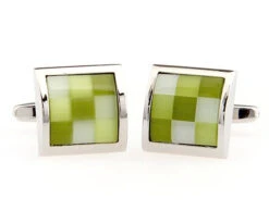 Green Checkerboard Cat's Eye Cufflinks (V-CF-50702GR) 7 Green Checkerboard Cat's Eye Cufflinks (V-CF-50702GR) -Fashion Formal Wear Store V CF 50702GR 3 13345.1535193873