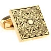 Black Design Square Gold Cufflinks (V-CF-51430-G) -Fashion Formal Wear Store V CF 51430 G 18775.1534402686