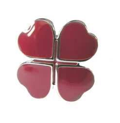 Burgundy Tone Four Leaf Clover Cufflinks (V-CF-52183)