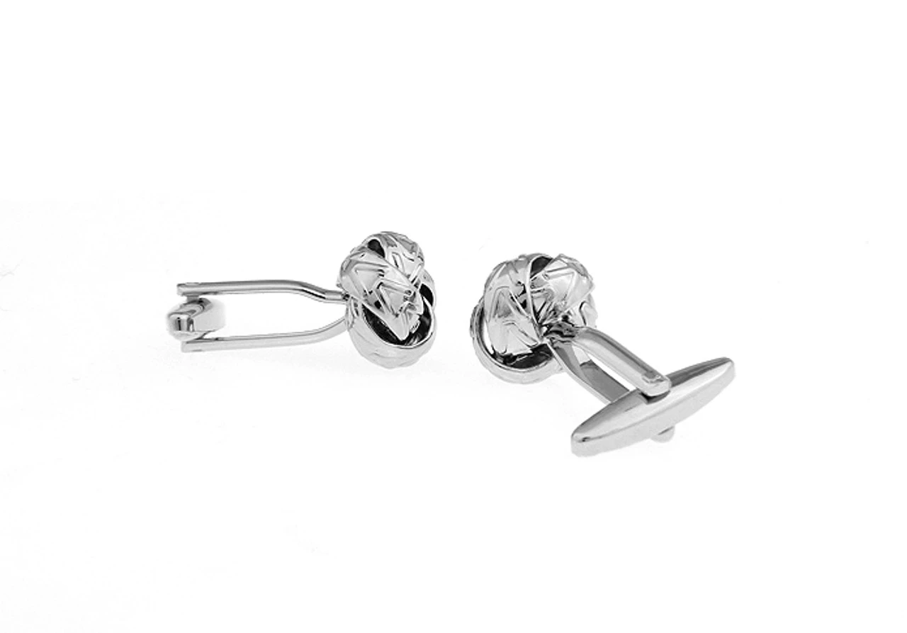 Silver Love Knots Cufflinks (V-CF-56514) 4 Silver Love Knots Cufflinks (V-CF-56514) - Image 2