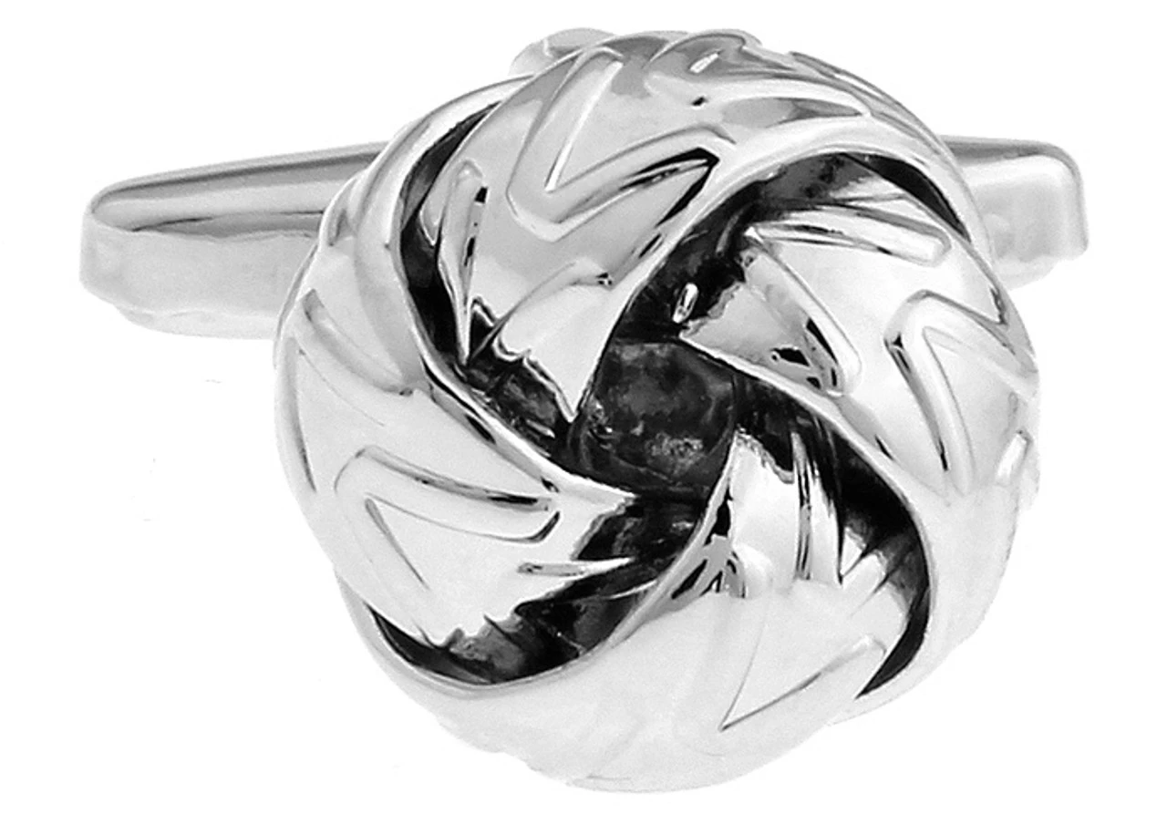 Silver Love Knots Cufflinks (V-CF-56514) 3 Silver Love Knots Cufflinks (V-CF-56514)