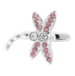 Pink Swarovski® Crystal Dragonfly Cufflinks (V-CF-56659P)