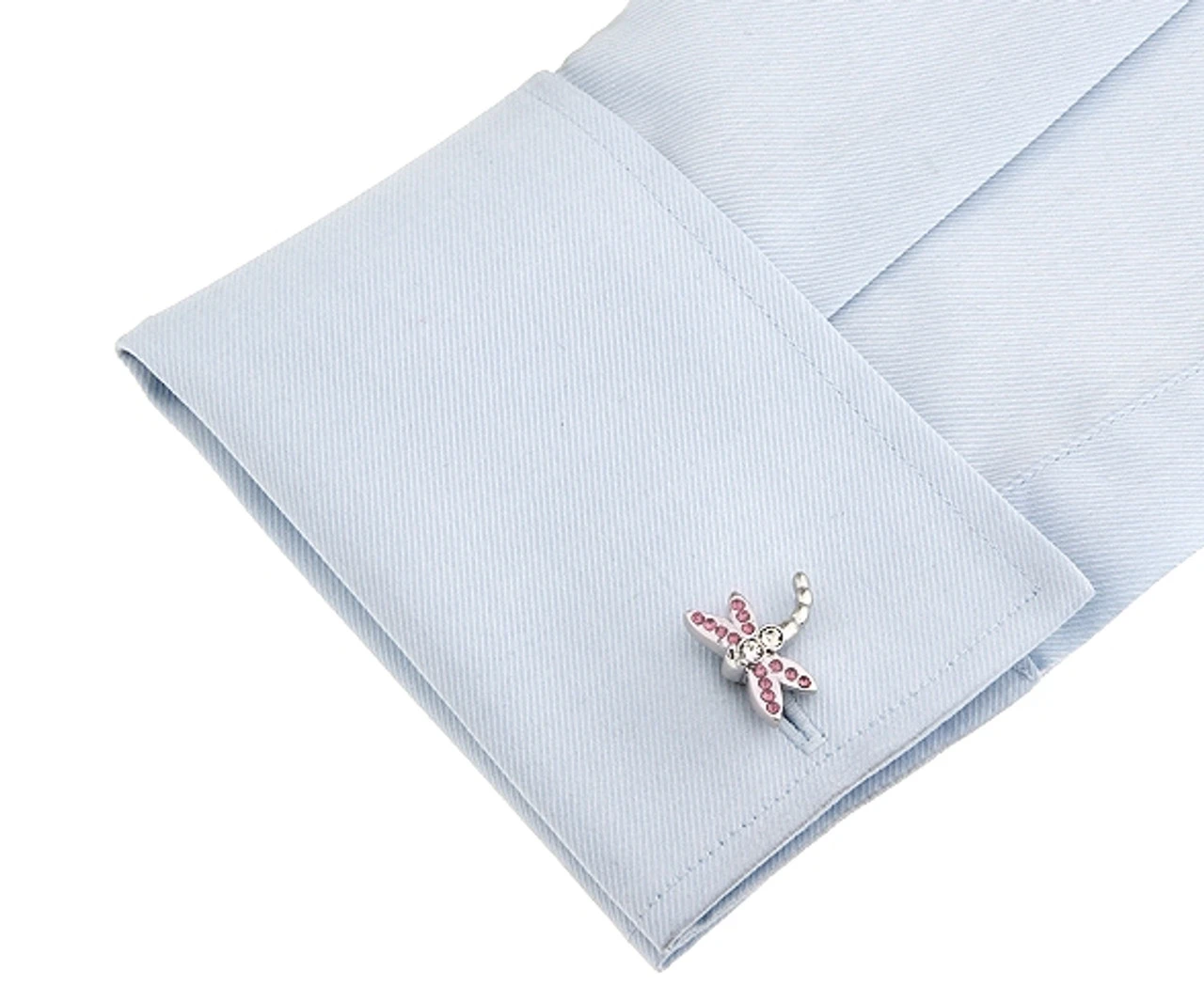 Pink Swarovski® Crystal Dragonfly Cufflinks (V-CF-56659P) 5 Pink Swarovski® Crystal Dragonfly Cufflinks (V-CF-56659P) - Image 3