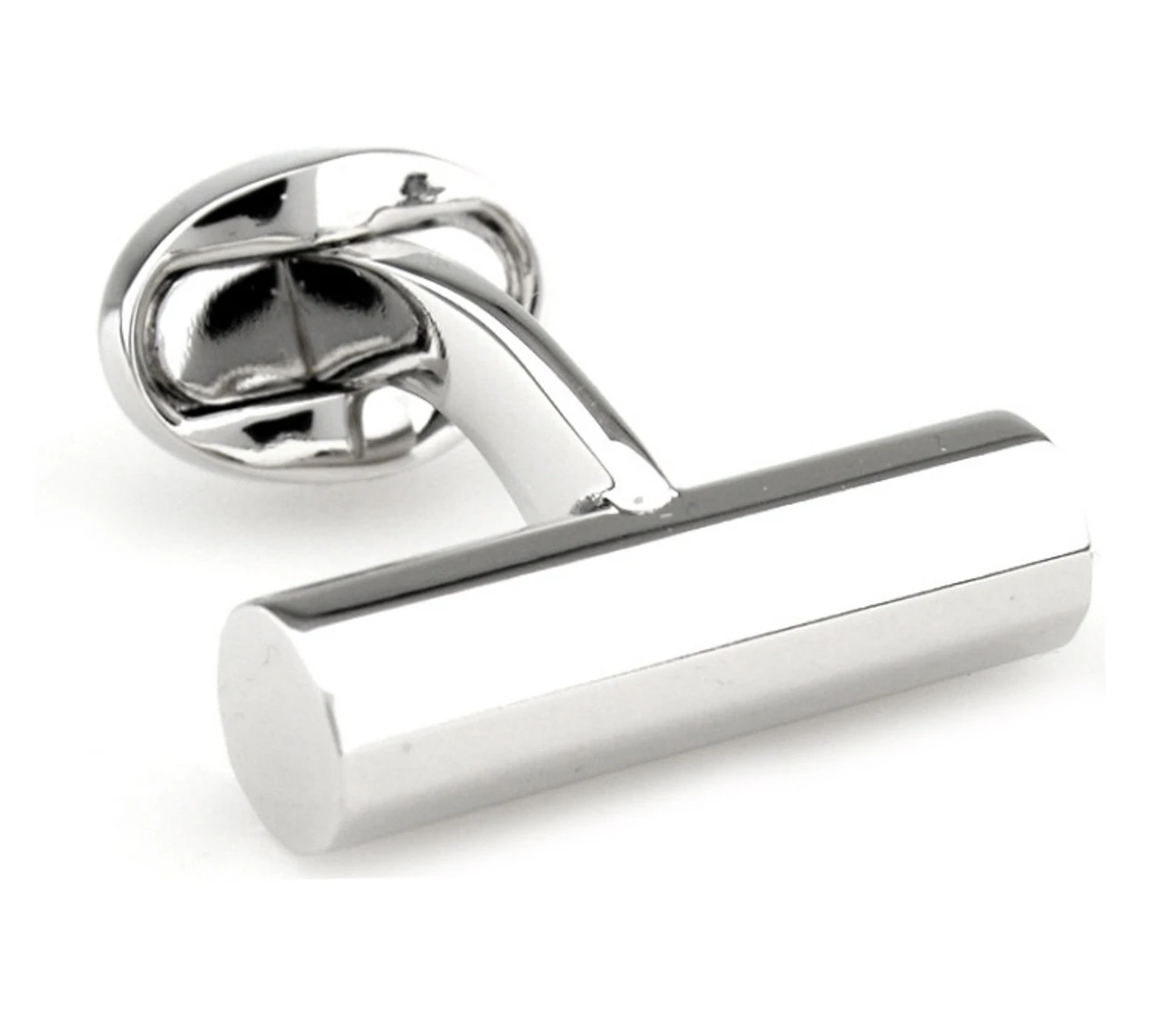 Long Silver Cylinder Cufflinks (V-CF-57530) 3 Long Silver Cylinder Cufflinks (V-CF-57530)