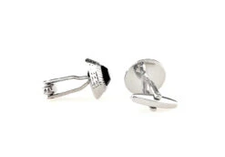 Round Center Black Crystal Cufflinks (V-CF-60058B-S) -Fashion Formal Wear Store V CF 60058B S 2 04001.1534449149