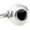 Round Center Black Crystal Cufflinks (V-CF-60058B-S) -Fashion Formal Wear Store V CF 60058B S 2 39565.1522715108