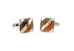 Caramel Colored Cat's Eye Cufflinks (V-CF-60694BR) -Fashion Formal Wear Store V CF 60694BR 3 38614.1534873547