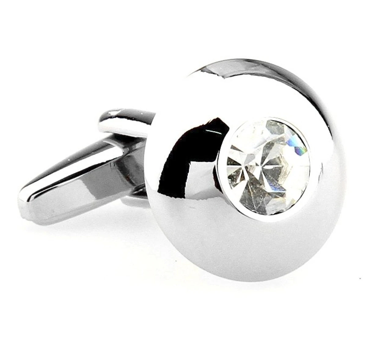 Small Round Diamond Crystal Cufflinks (V-CF-61308C-S) 3 Small Round Diamond Crystal Cufflinks (V-CF-61308C-S)