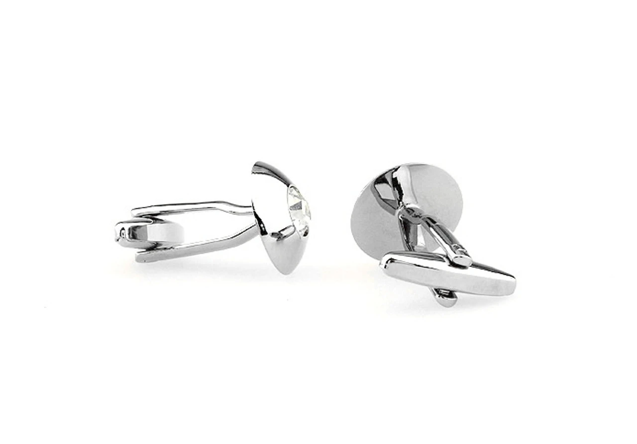 Small Round Diamond Crystal Cufflinks (V-CF-61308C-S) 6 Small Round Diamond Crystal Cufflinks (V-CF-61308C-S) - Image 4