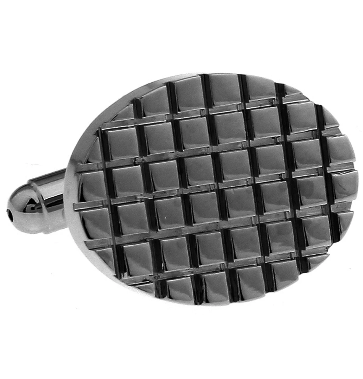 Notched Tungsten Cufflinks (V-CF-63884T) 3 Notched Tungsten Cufflinks (V-CF-63884T)