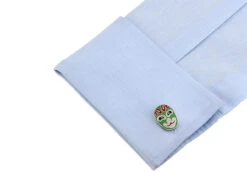 Green Kabuki Mask Cufflinks (V-CF-64675) -Fashion Formal Wear Store V CF 64675 4 36367.1535034794