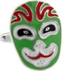 Green Kabuki Mask Cufflinks (V-CF-64675) -Fashion Formal Wear Store V CF 64675 42900.1535034794