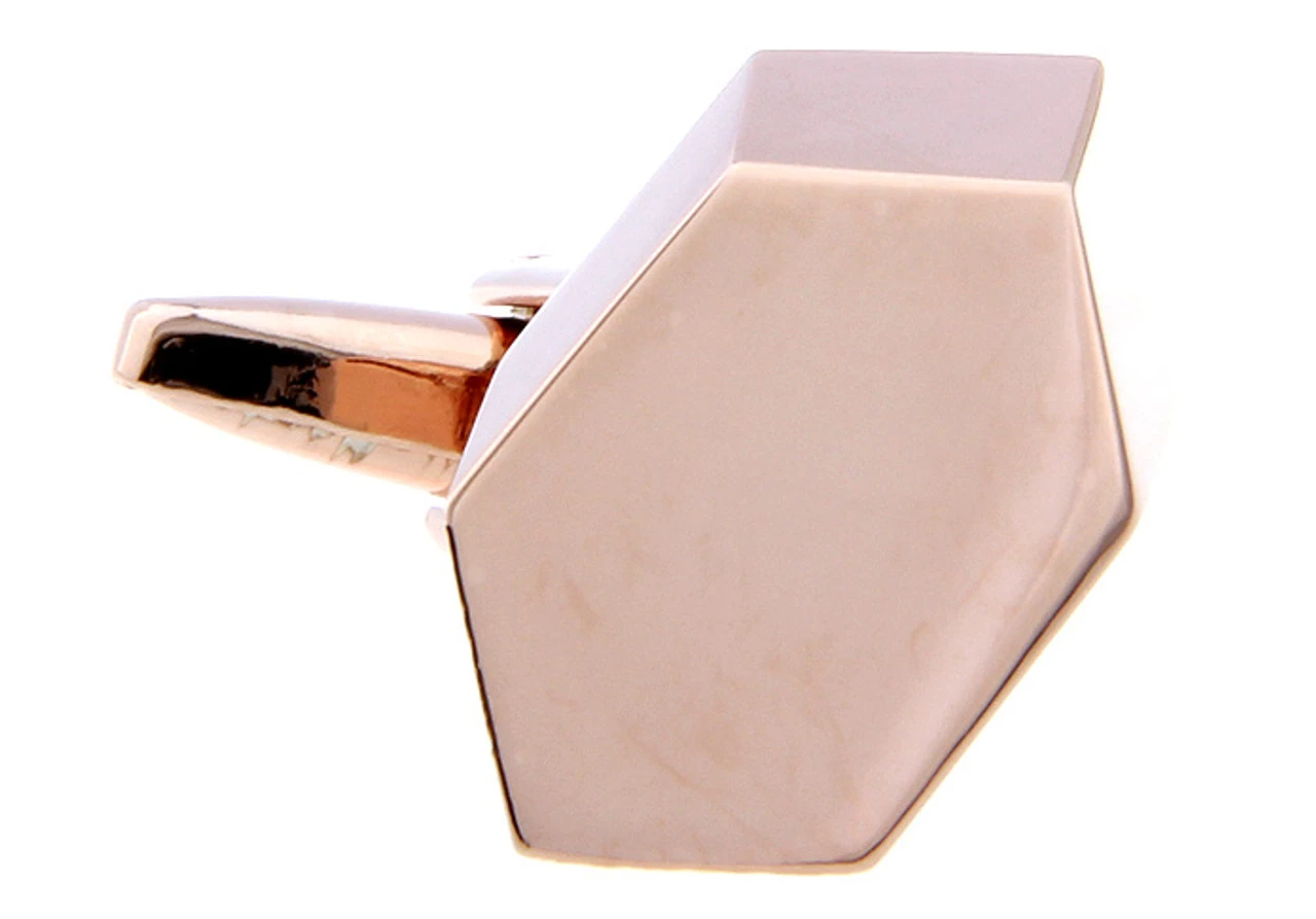 Geometric Rose Gold Cufflinks (V-CF-67559-RG) 3 Geometric Rose Gold Cufflinks (V-CF-67559-RG)