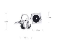 Silver Record Player With Headset Cufflinks (V-CF-70995-S) 9 Silver Record Player With Headset Cufflinks (V-CF-70995-S) -Fashion Formal Wear Store V CF 70995 4 91844.1549403024