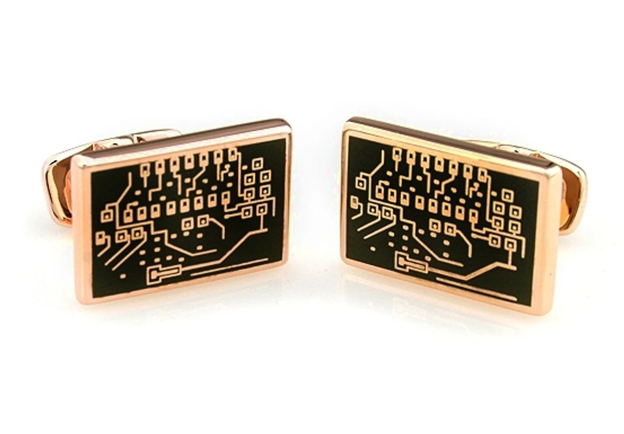 Electronic Computer Board In Rose Gold Cufflinks (V-CF-7700GR-RG) 5 Electronic Computer Board In Rose Gold Cufflinks (V-CF-7700GR-RG) - Image 3