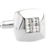 Petite 4-Diamond Crystal Square Cufflinks (V-CF-C40320C)
