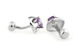 Big Purple Round Cut Swarovski® Crystal Cufflinks (V-CF-C40346PR-S) -Fashion Formal Wear Store V CF C40346PR S 2 09479.1534109939