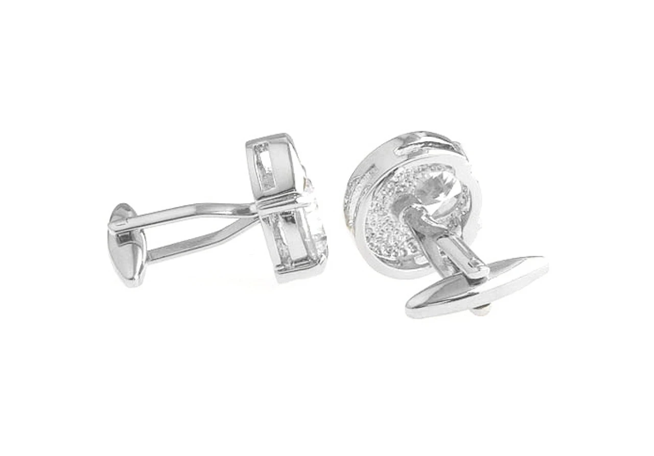 Diamond Swarovski® Crystal Moon Shape Cufflinks (V-CF-C40411C-S) 5 Diamond Swarovski® Crystal Moon Shape Cufflinks (V-CF-C40411C-S) - Image 3