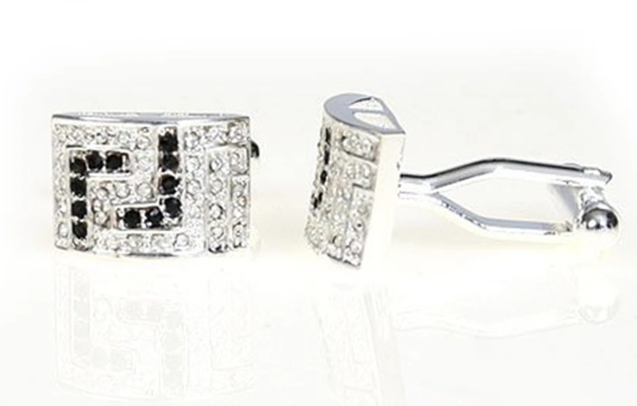 Silver Arch Crystals Cufflinks (V-CF-C417-S) 4 Silver Arch Crystals Cufflinks (V-CF-C417-S) - Image 2