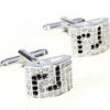 Silver Arch Crystals Cufflinks (V-CF-C417-S) 2 Silver Arch Crystals Cufflinks (V-CF-C417-S) -Fashion Formal Wear Store V CF C417 S 00642.1522715311