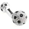 Small Silver With Black Swarovski® Crystals Dual Ball Cufflinks (V-CF-C509B-S) -Fashion Formal Wear Store V CF C509B S 2 77922.1522715440