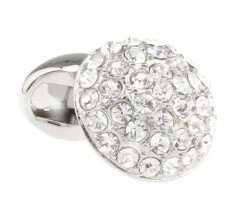 Diamond Swarovski® Crystal Round Dome Cufflinks (V-CF-C51179C-S)
