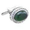 Green Glass Cabochon Crystal Cufflinks (V-CF-C51546GR) -Fashion Formal Wear Store V CF C51546GR 2 37536.1522702690