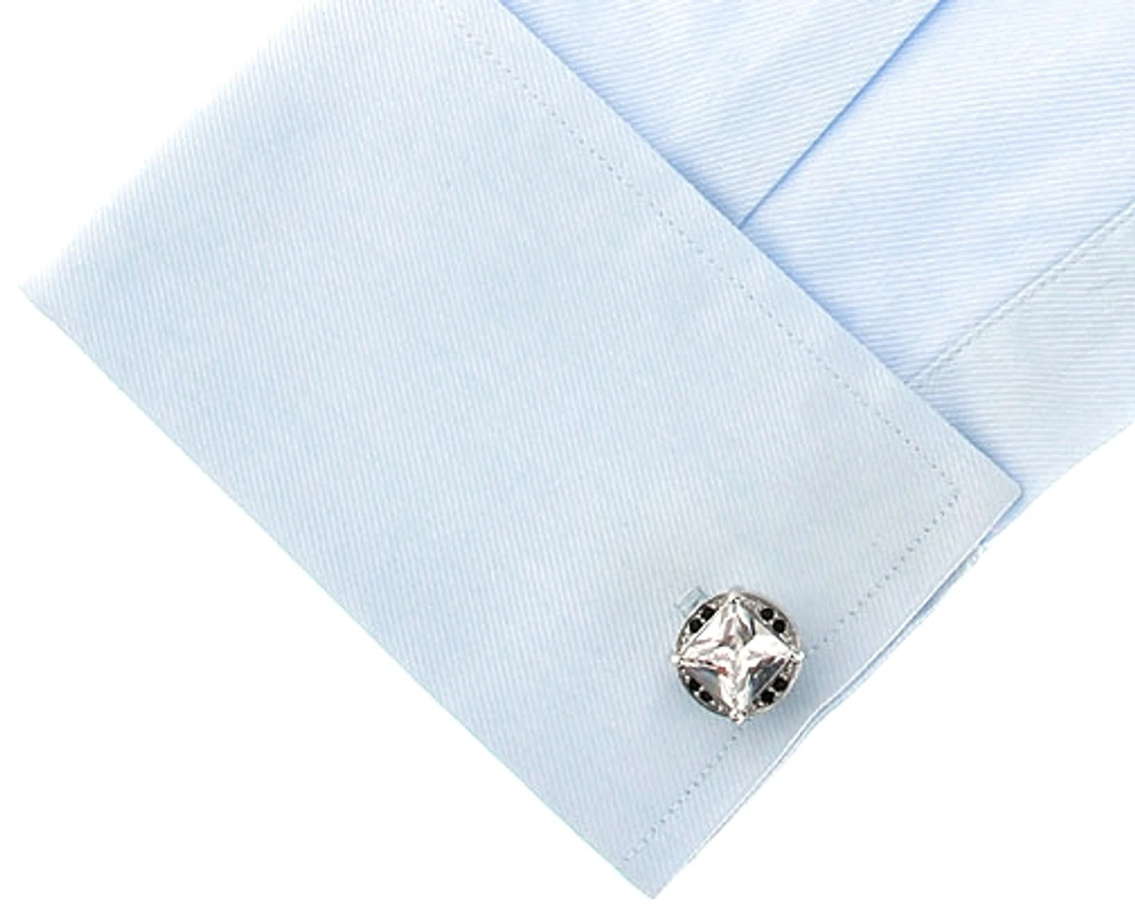Large Diamond Center Swarovski® Crystal Cufflinks (V-CF-C52785-C) 4 Large Diamond Center Swarovski® Crystal Cufflinks (V-CF-C52785-C) - Image 2