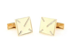 Simple Square Diamond Swarovski® Crystals In Gold Cufflinks (V-CF-C532C-G) -Fashion Formal Wear Store V CF C532C G 2 48313.1522715400