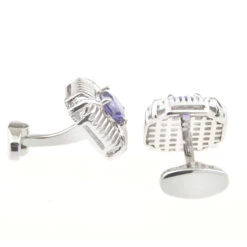 Large Purple Crystal Cufflinks (V-CF-C53495-PR) -Fashion Formal Wear Store V CF C53495 PR 2 30029.1579904193