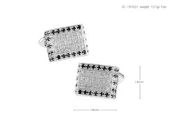 Luxury Pave Diamond & Black Swarovski® Crystal Cufflinks (V-CF-C5365C-S) -Fashion Formal Wear Store V CF C5365C S 4 61508.1608159910