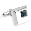 Blue Petite Square Crystal Cufflinks (V-CF-C5753BL) -Fashion Formal Wear Store V CF C5753BL 2 93576.1522478270