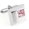Pink Petite Square Crystal Cufflinks (V-CF-C5753P) 2 Pink Petite Square Crystal Cufflinks (V-CF-C5753P) -Fashion Formal Wear Store V CF C5753P 2 03167.1522478273