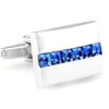 Lined Blue Crystals Cufflinks (V-CF-C60131BL-S) -Fashion Formal Wear Store V CF C60131BL S 29141.1584735972