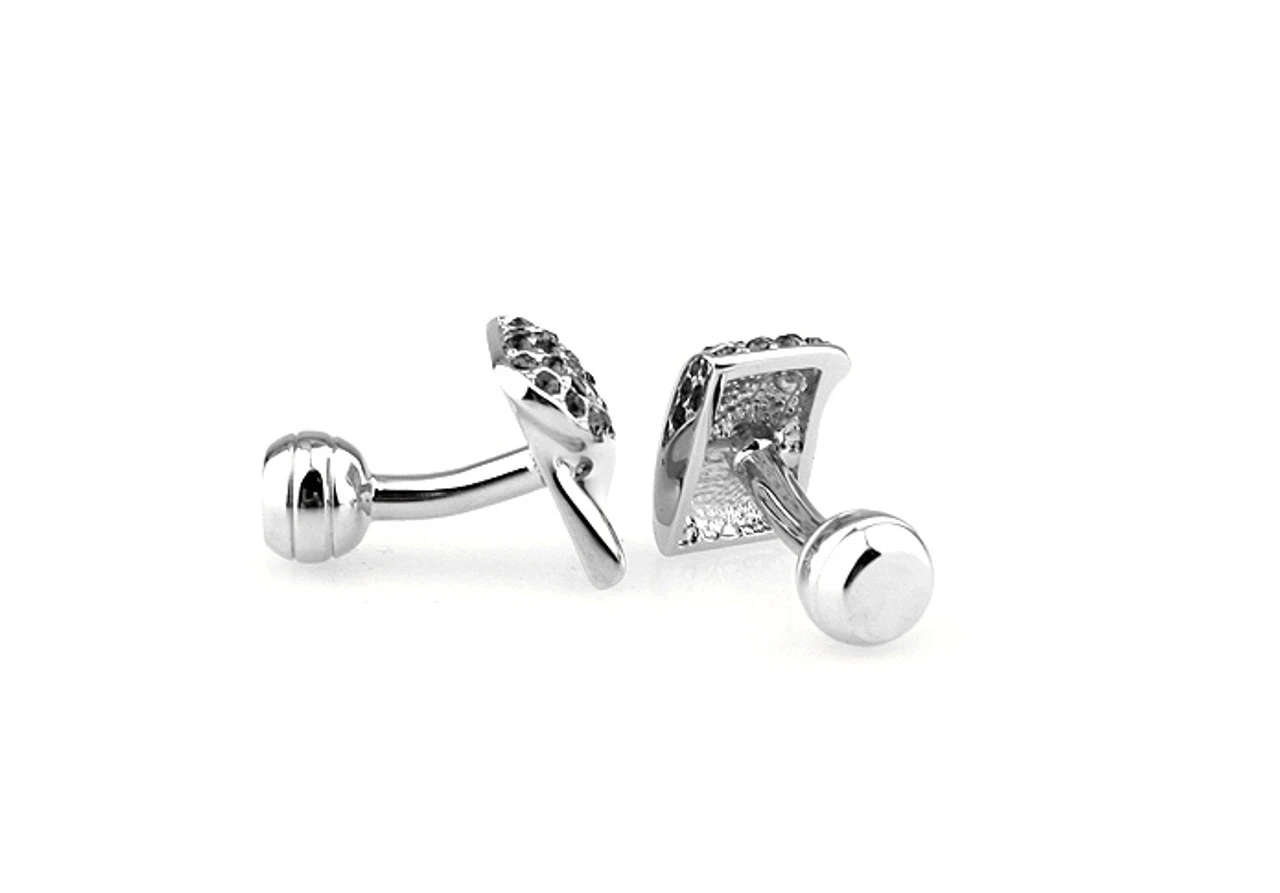 Black Swarovski® Crystal & Silver Cufflinks (V-CF-C603B-S) 5 Black Swarovski® Crystal & Silver Cufflinks (V-CF-C603B-S) - Image 3