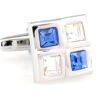 Four Square Blue & Diamond Crystals Cufflinks (V-CF-C61385BLW-S) 2 Four Square Blue & Diamond Crystals Cufflinks (V-CF-C61385BLW-S) -Fashion Formal Wear Store V CF C61385BLW S 2 79747.1522711410