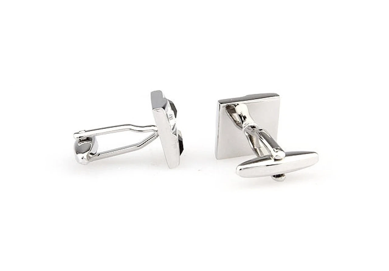 Four Square Black & Diamond Crystals Cufflinks (V-CF-C61385BW-S) 5 Four Square Black & Diamond Crystals Cufflinks (V-CF-C61385BW-S) - Image 3