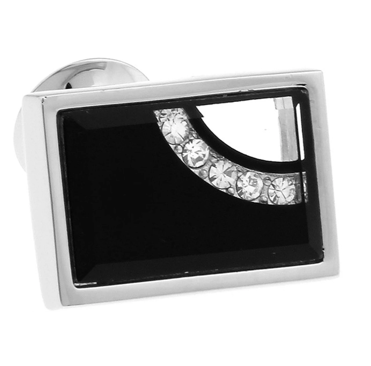 Glass Encased Swarovski® Crystal Rectangle Cufflinks (V-CF-C63608B-S) 3 Glass Encased Swarovski® Crystal Rectangle Cufflinks (V-CF-C63608B-S)