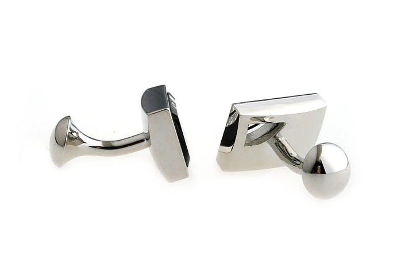 Glass Encased Swarovski® Crystal Rectangle Cufflinks (V-CF-C63608B-S) 5 Glass Encased Swarovski® Crystal Rectangle Cufflinks (V-CF-C63608B-S) - Image 3