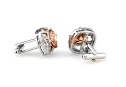 Large Round Peach Crystal Silver Cufflinks (V-CF-C63948O-S) 7 Large Round Peach Crystal Silver Cufflinks (V-CF-C63948O-S) -Fashion Formal Wear Store V CF C63948O S 2 99137.1534403680