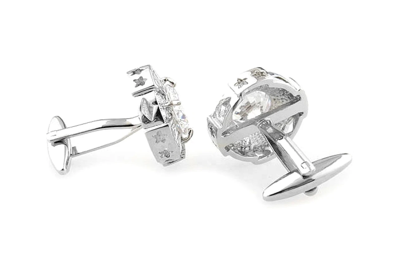 Oversized Diamond Faceted Crystal Cufflinks (V-CF-C64110C) 4 Oversized Diamond Faceted Crystal Cufflinks (V-CF-C64110C) - Image 2