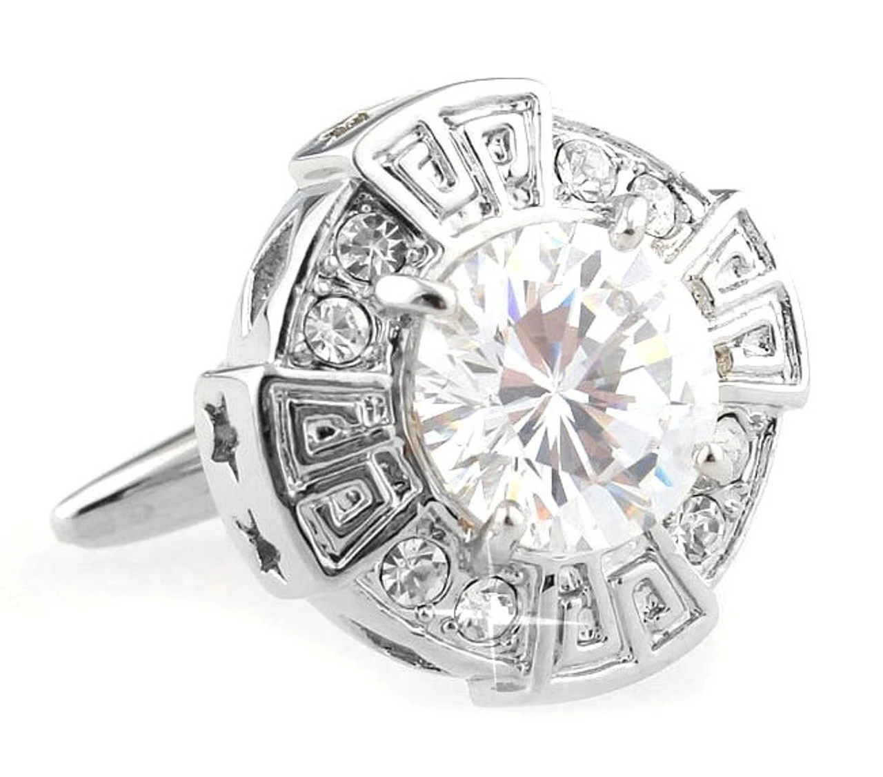 Oversized Diamond Faceted Crystal Cufflinks (V-CF-C64110C) 3 Oversized Diamond Faceted Crystal Cufflinks (V-CF-C64110C)