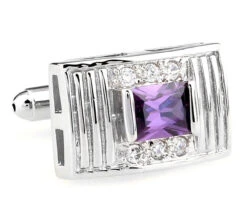 Purple Princess Cut Swarovski® Crystal Cufflinks (V-CF-C64194PR-S)