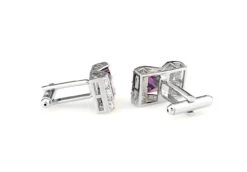 Large Princess Cut Purple-Colored Crystal Cufflinks (V-CF-C64308PR-S) -Fashion Formal Wear Store V CF C64308PR S 2 92604.1553693981