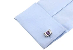 Large Princess Cut Purple-Colored Crystal Cufflinks (V-CF-C64308PR-S) -Fashion Formal Wear Store V CF C64308PR S 4 77287.1553693981