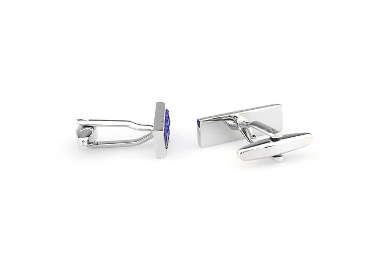 Royal Blue Swarovski® Crystal Baguette Cufflinks (V-CF-C64921BL-S) 4 Royal Blue Swarovski® Crystal Baguette Cufflinks (V-CF-C64921BL-S) - Image 2