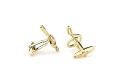 Large Treble Clef With Blue Crystal Cufflinks (V-CF-C64927B-G) -Fashion Formal Wear Store V CF C64927BL G 2 08017.1534484930