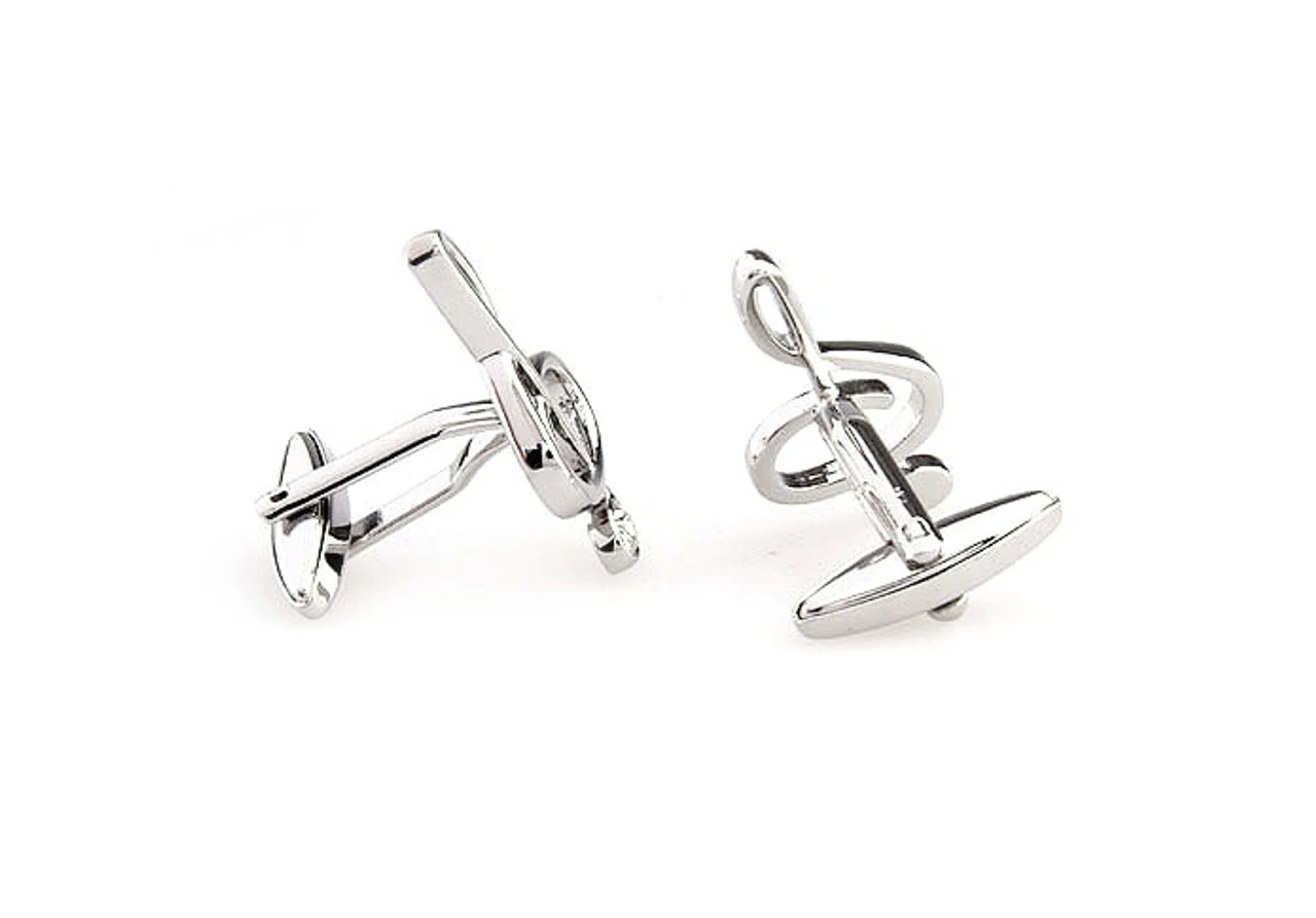Large Treble Clef With Diamond Crystal Cufflinks (V-CF-C64927C-S) 4 Large Treble Clef With Diamond Crystal Cufflinks (V-CF-C64927C-S) - Image 2