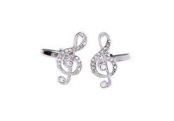 Treble Clef With Diamond Crystal Cufflinks (V-CF-C68381C-S) -Fashion Formal Wear Store V CF C68381C S 3 11934.1535034870